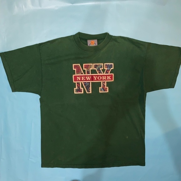 Vintage 90”s New York Graphic Spell Out T-shirt Tee Size Large - Picture 2 of 8